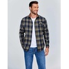 image:imageCOOFANDY Mens Flannel Shirts Long Sleeve Button Down Shirt Casual Shirts Work Shirts for MenDark Blue