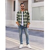 image:imageCOOFANDY Mens Flannel Shirts Long Sleeve Button Down Shirt Casual Shirts Work Shirts for MenGreen