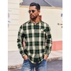 image:imageCOOFANDY Mens Flannel Shirts Long Sleeve Button Down Shirt Casual Shirts Work Shirts for MenGreen