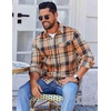 image:imageCOOFANDY Mens Flannel Shirts Long Sleeve Button Down Shirt Casual Shirts Work Shirts for MenKhaki