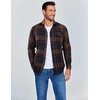 image:imageCOOFANDY Mens Flannel Shirts Long Sleeve Button Down Shirt Casual Shirts Work Shirts for MenNavy and Brown