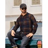 image:imageCOOFANDY Mens Flannel Shirts Long Sleeve Button Down Shirt Casual Shirts Work Shirts for MenNavy and Brown