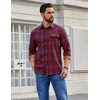 image:imageCOOFANDY Mens Flannel Shirts Long Sleeve Button Down Shirt Casual Shirts Work Shirts for MenRed