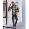 image:imageCOOFANDY Mens Flannel Shirts Long Sleeve Button Down Shirt Casual Shirts Work Shirts for MenWhiteBlack Plaid