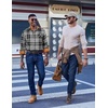 image:imageCOOFANDY Mens Flannel Shirts Long Sleeve Button Down Shirt Casual Shirts Work Shirts for MenWhiteBlack Plaid