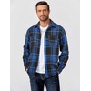 image:imageCOOFANDY Mens Flannel Shirts Long Sleeve Casual Cotton Plaid Button Down Shirt Jacket with PocketsBlackblue Plaid