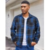 image:imageCOOFANDY Mens Flannel Shirts Long Sleeve Casual Cotton Plaid Button Down Shirt Jacket with PocketsBlackblue Plaid