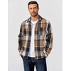 image:imageCOOFANDY Mens Flannel Shirts Long Sleeve Casual Cotton Plaid Button Down Shirt Jacket with PocketsBlackkhaki Plaid