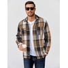 image:imageCOOFANDY Mens Flannel Shirts Long Sleeve Casual Cotton Plaid Button Down Shirt Jacket with PocketsBlackkhaki Plaid