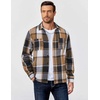 image:imageCOOFANDY Mens Flannel Shirts Long Sleeve Casual Cotton Plaid Button Down Shirt Jacket with PocketsBlackkhaki Plaid