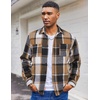 image:imageCOOFANDY Mens Flannel Shirts Long Sleeve Casual Cotton Plaid Button Down Shirt Jacket with PocketsBlackkhaki Plaid