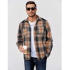 image:imageCOOFANDY Mens Flannel Shirts Long Sleeve Casual Cotton Plaid Button Down Shirt Jacket with PocketsBlackorange Plaid