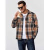 image:imageCOOFANDY Mens Flannel Shirts Long Sleeve Casual Cotton Plaid Button Down Shirt Jacket with PocketsBlackorange Plaid