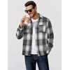 image:imageCOOFANDY Mens Flannel Shirts Long Sleeve Casual Cotton Plaid Button Down Shirt Jacket with PocketsGraphite Black