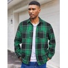 image:imageCOOFANDY Mens Flannel Shirts Long Sleeve Casual Cotton Plaid Button Down Shirt Jacket with PocketsGreenblack Plaid