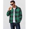 image:imageCOOFANDY Mens Flannel Shirts Long Sleeve Casual Cotton Plaid Button Down Shirt Jacket with PocketsGreenblack Plaid