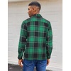 image:imageCOOFANDY Mens Flannel Shirts Long Sleeve Casual Cotton Plaid Button Down Shirt Jacket with PocketsGreenblack Plaid