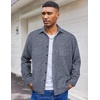 image:imageCOOFANDY Mens Flannel Shirts Long Sleeve Casual Cotton Plaid Button Down Shirt Jacket with PocketsGrey Blue