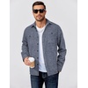image:imageCOOFANDY Mens Flannel Shirts Long Sleeve Casual Cotton Plaid Button Down Shirt Jacket with PocketsGrey Blue