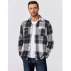image:imageCOOFANDY Mens Flannel Shirts Long Sleeve Casual Cotton Plaid Button Down Shirt Jacket with PocketsGreywhite Plaid