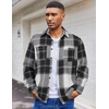 image:imageCOOFANDY Mens Flannel Shirts Long Sleeve Casual Cotton Plaid Button Down Shirt Jacket with PocketsGreywhite Plaid