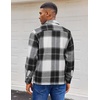 image:imageCOOFANDY Mens Flannel Shirts Long Sleeve Casual Cotton Plaid Button Down Shirt Jacket with PocketsGreywhite Plaid