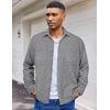 image:imageCOOFANDY Mens Flannel Shirts Long Sleeve Casual Cotton Plaid Button Down Shirt Jacket with PocketsLight Gray