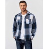 image:imageCOOFANDY Mens Flannel Shirts Long Sleeve Casual Cotton Plaid Button Down Shirt Jacket with PocketsNavy Blue Plaid