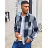 image:imageCOOFANDY Mens Flannel Shirts Long Sleeve Casual Cotton Plaid Button Down Shirt Jacket with PocketsNavy Blue Plaid