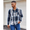 image:imageCOOFANDY Mens Flannel Shirts Long Sleeve Casual Cotton Plaid Button Down Shirt Jacket with PocketsNavy Blue Plaid