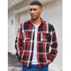 image:imageCOOFANDY Mens Flannel Shirts Long Sleeve Casual Cotton Plaid Button Down Shirt Jacket with PocketsRedblack Plaid