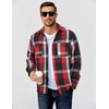 image:imageCOOFANDY Mens Flannel Shirts Long Sleeve Casual Cotton Plaid Button Down Shirt Jacket with PocketsRedblack Plaid