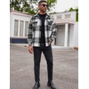 image:imageCOOFANDY Mens Flannel Shirts Long Sleeve Cotton Plaid Shirt Jacket Casual Button Down Shirt with PocketsBlackblock