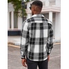 image:imageCOOFANDY Mens Flannel Shirts Long Sleeve Cotton Plaid Shirt Jacket Casual Button Down Shirt with PocketsBlackblock