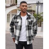 image:imageCOOFANDY Mens Flannel Shirts Long Sleeve Cotton Plaid Shirt Jacket Casual Button Down Shirt with PocketsBlackblock