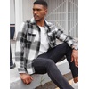 image:imageCOOFANDY Mens Flannel Shirts Long Sleeve Cotton Plaid Shirt Jacket Casual Button Down Shirt with PocketsBlackblock