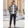 image:imageCOOFANDY Mens Flannel Shirts Long Sleeve Cotton Plaid Shirt Jacket Casual Button Down Shirt with PocketsBlackline