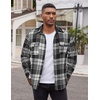 image:imageCOOFANDY Mens Flannel Shirts Long Sleeve Cotton Plaid Shirt Jacket Casual Button Down Shirt with PocketsBlackline