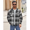 image:imageCOOFANDY Mens Flannel Shirts Long Sleeve Cotton Plaid Shirt Jacket Casual Button Down Shirt with PocketsBlackline