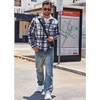 image:imageCOOFANDY Mens Flannel Shirts Long Sleeve Cotton Plaid Shirt Jacket Casual Button Down Shirt with PocketsBlue