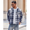 image:imageCOOFANDY Mens Flannel Shirts Long Sleeve Cotton Plaid Shirt Jacket Casual Button Down Shirt with PocketsBlue