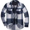 image:imageCOOFANDY Mens Flannel Shirts Long Sleeve Cotton Plaid Shirt Jacket Casual Button Down Shirt with PocketsBlue White