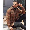 image:imageCOOFANDY Mens Flannel Shirts Long Sleeve Cotton Plaid Shirt Jacket Casual Button Down Shirt with PocketsBrown