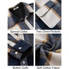 image:imageCOOFANDY Mens Flannel Shirts Long Sleeve Cotton Plaid Shirt Jacket Casual Button Down Shirt with PocketsDeep Blue