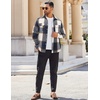 image:imageCOOFANDY Mens Flannel Shirts Long Sleeve Cotton Plaid Shirt Jacket Casual Button Down Shirt with PocketsDeep Blue
