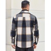image:imageCOOFANDY Mens Flannel Shirts Long Sleeve Cotton Plaid Shirt Jacket Casual Button Down Shirt with PocketsDeep Blue