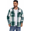 image:imageCOOFANDY Mens Flannel Shirts Long Sleeve Cotton Plaid Shirt Jacket Casual Button Down Shirt with PocketsGreen