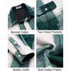 image:imageCOOFANDY Mens Flannel Shirts Long Sleeve Cotton Plaid Shirt Jacket Casual Button Down Shirt with PocketsGreen