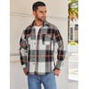 image:imageCOOFANDY Mens Flannel Shirts Long Sleeve Cotton Plaid Shirt Jacket Casual Button Down Shirt with PocketsGrey