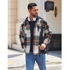 image:imageCOOFANDY Mens Flannel Shirts Long Sleeve Cotton Plaid Shirt Jacket Casual Button Down Shirt with PocketsGrey